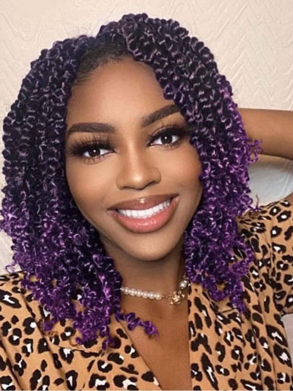 Passion twist hair 6 pack Purple Ombre Curly Hair Extensions - Pack of 6